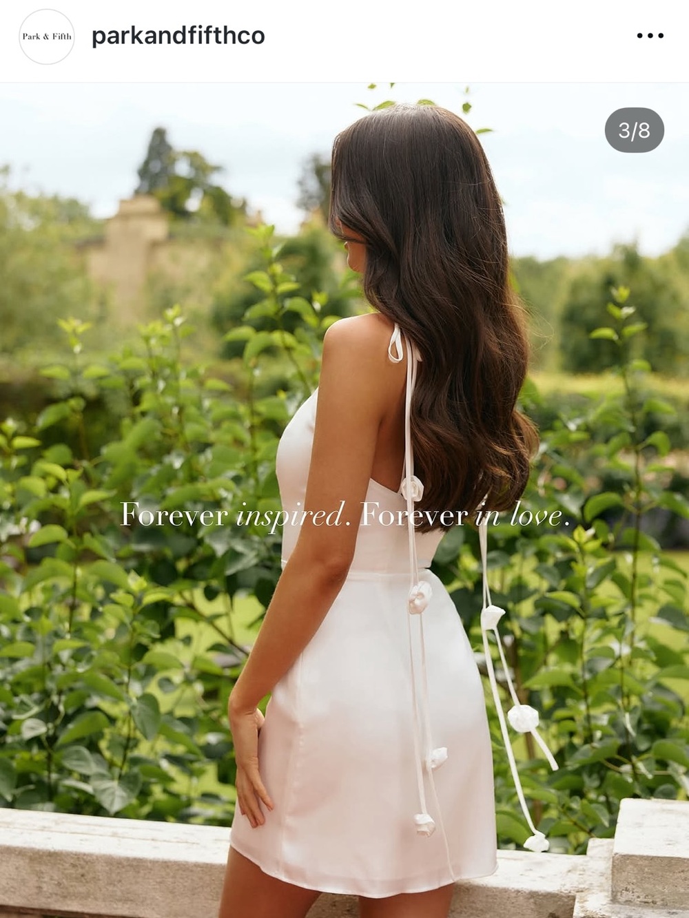 Park & Fifth Cream Satin Mini Slip Dress with Tie Straps